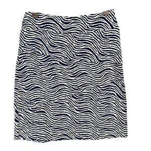 J McLaughlin Skirt Women XS Navy White Zebra Print Catalina Cloth Stretch Travel